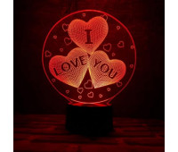 3D светильник I love you 