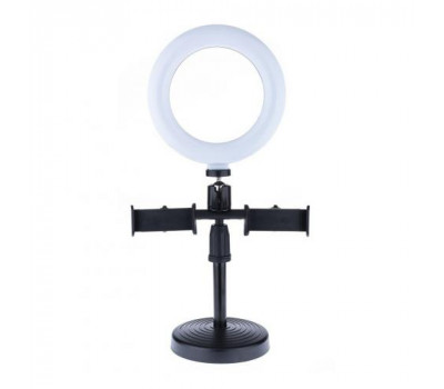 Кольцевая лампа для макияжа с 2 держателями для телефона Live Light Holder WS-868 