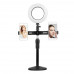 Кольцевая лампа для макияжа с 2 держателями для телефона Live Light Holder WS-868 